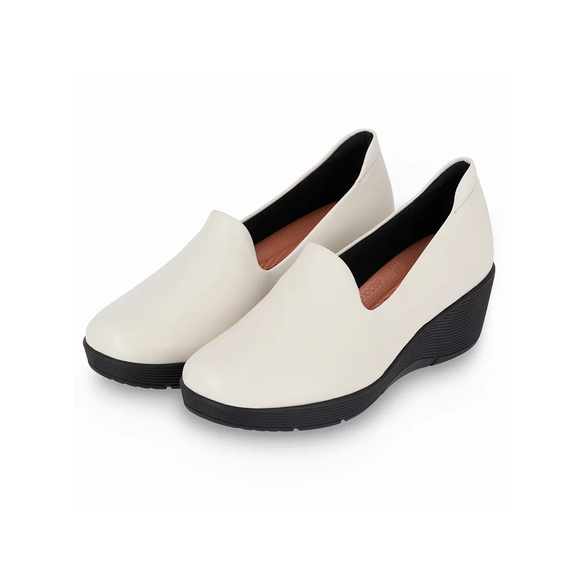 Sapato Piccadilly Conforto Anabela 271003 Off White