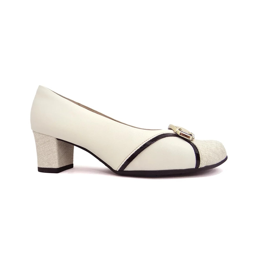Sapato Piccadilly Joanete 110142 Off White/Preto