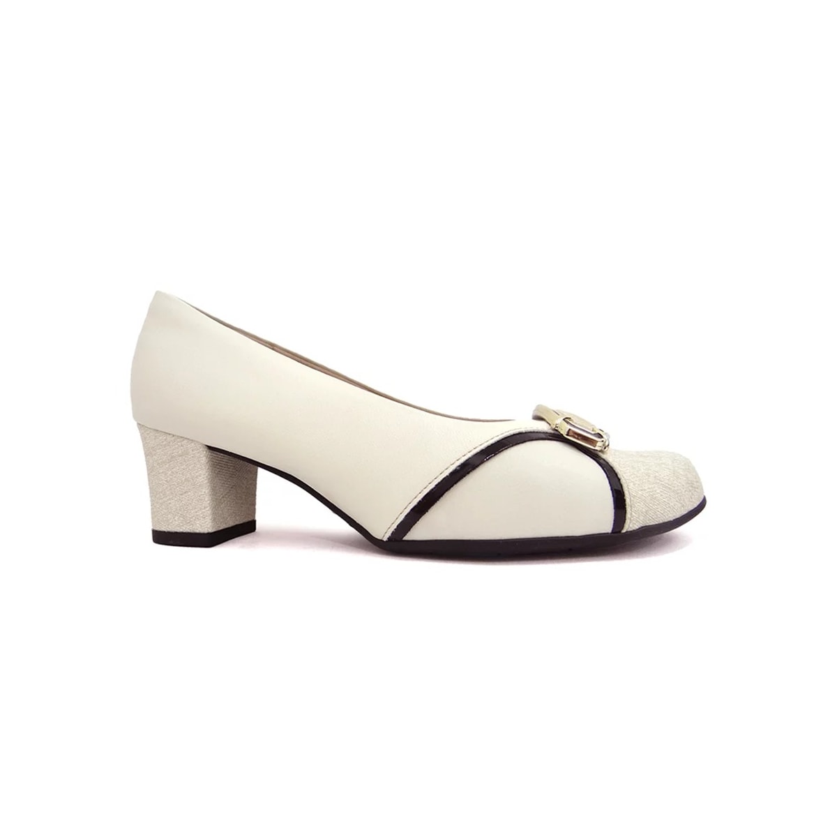 Sapato Piccadilly Joanete 110142 Off White/Preto Sapato Piccadilly Joanete 110142 Off White/Preto