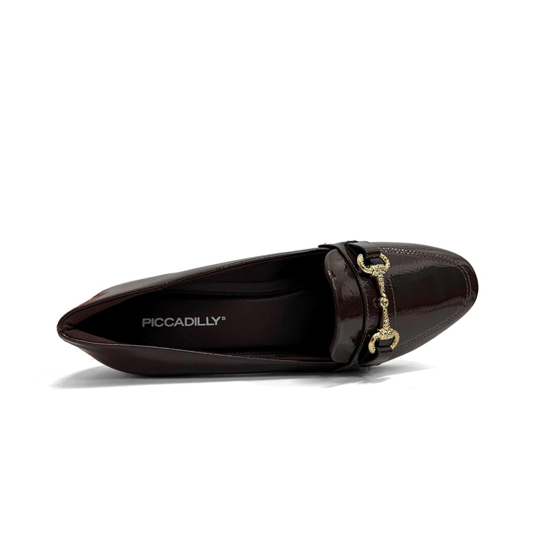 Sapato Piccadilly Mocassim Conforto 250275 Cacau Verniz