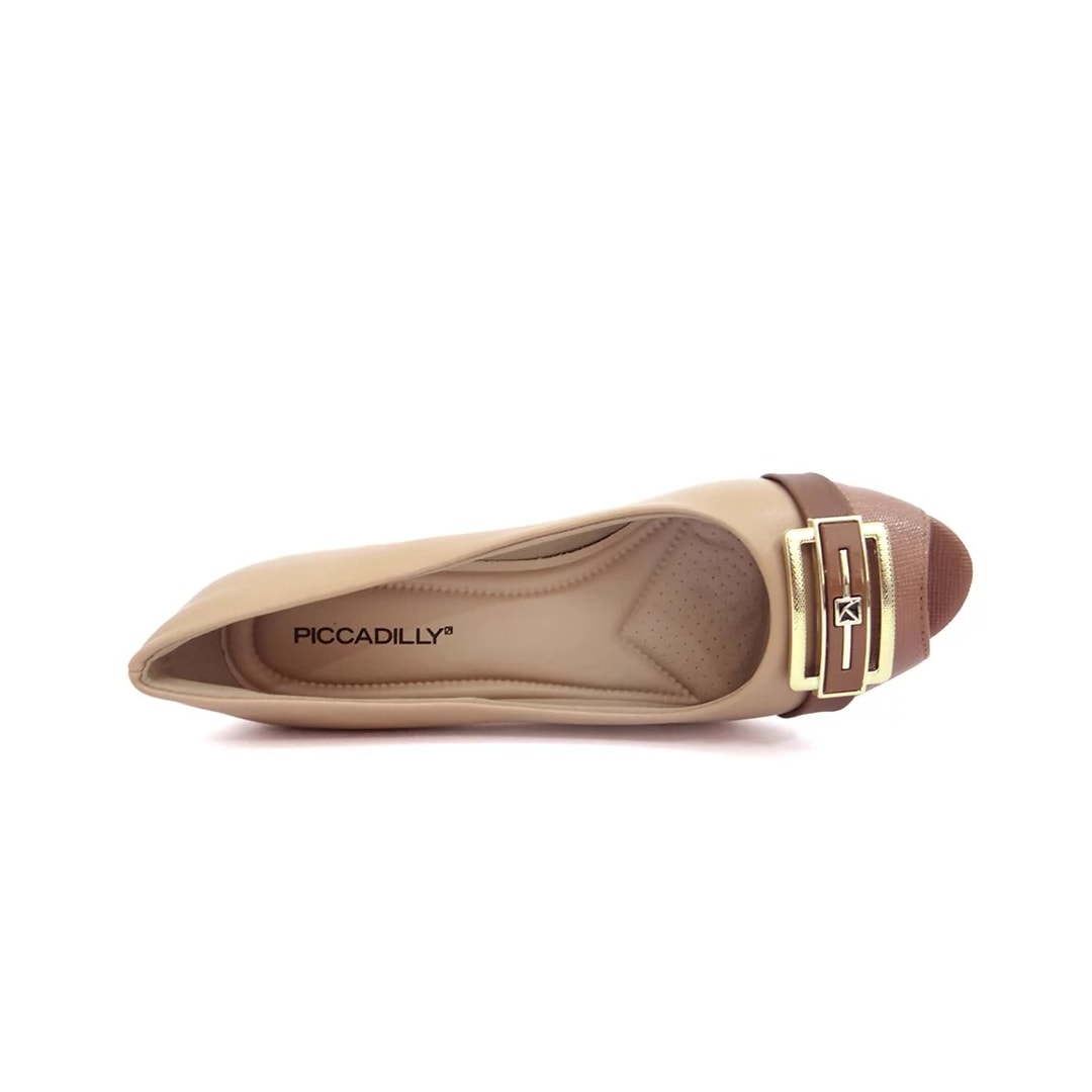 Sapato Piccadilly Peep Toe 114049 Nude Claro Sapato Piccadilly Peep Toe 114049 Nude Claro