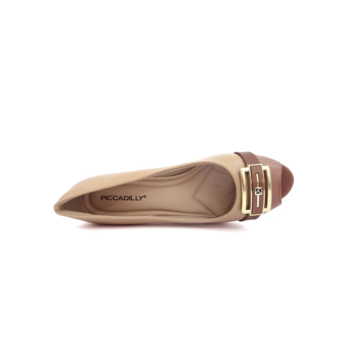 Sapato Piccadilly Peep Toe 114049 Nude Claro