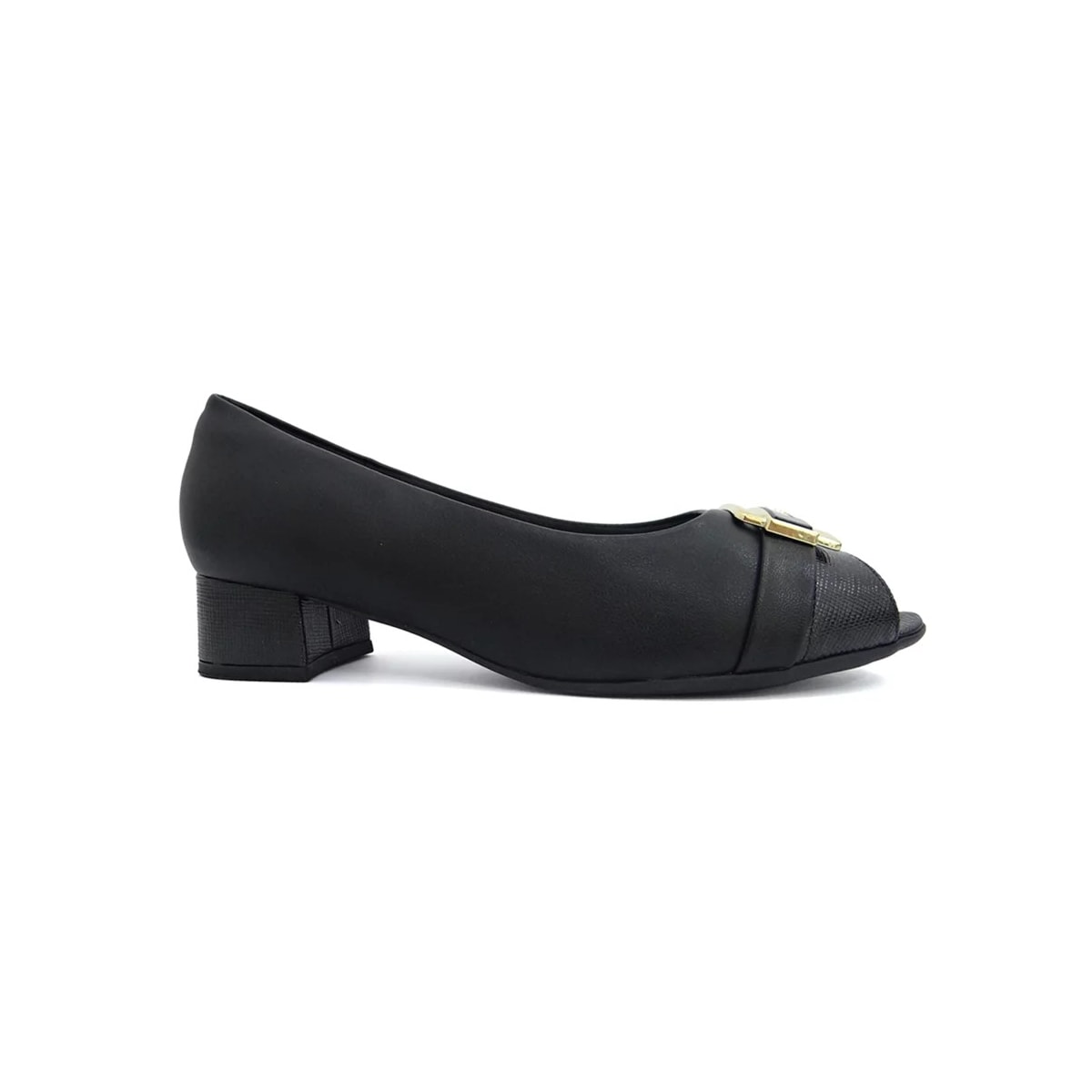 Sapato Piccadilly Peep Toe 114049 Preto Sapato Piccadilly Peep Toe 114049 Preto