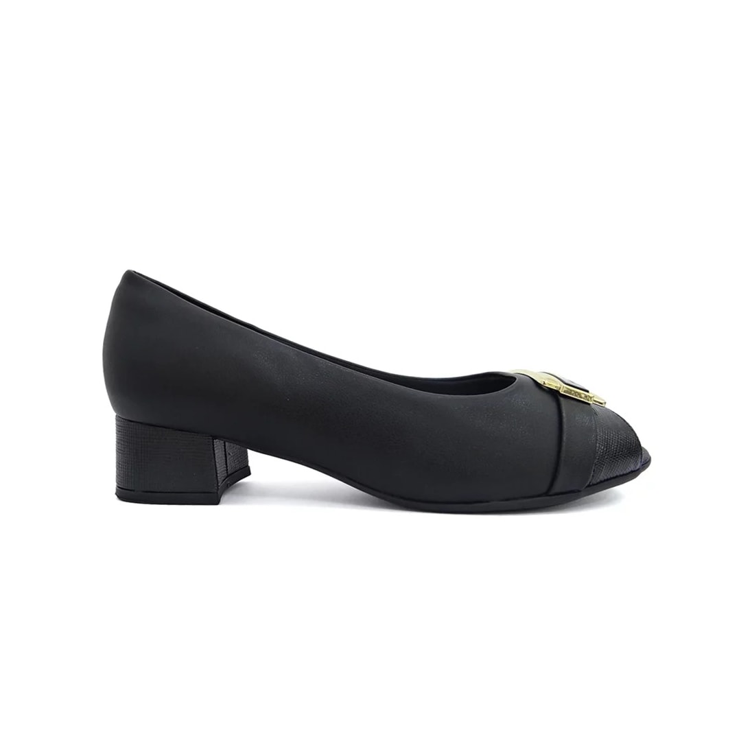 Sapato Piccadilly Peep Toe 114049 Preto Sapato Piccadilly Peep Toe 114049 Preto