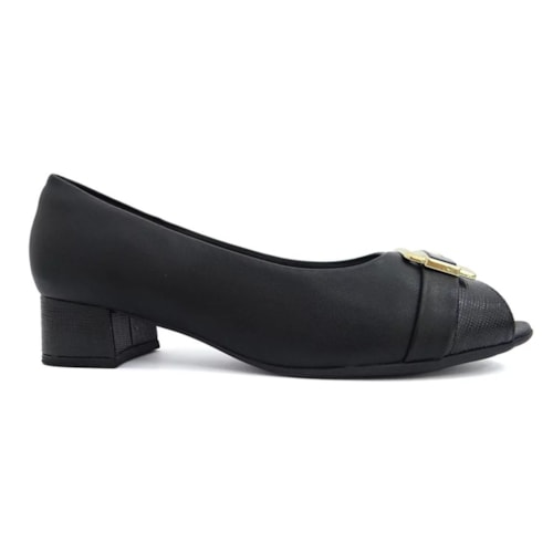 Detalhe - Sapato Piccadilly Peep Toe 114049 Preto