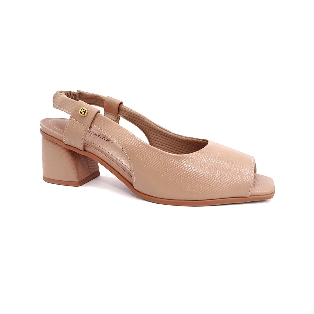 Sapato Piccadilly Peep Toe Salto Bloco 715019 Nude Claro Sapato Piccadilly Peep Toe Salto Bloco 715019 Nude Claro