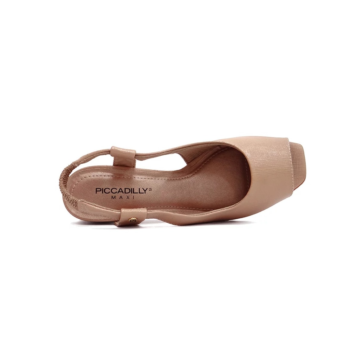 Sapato Piccadilly Peep Toe Salto Bloco 715019 Nude Claro