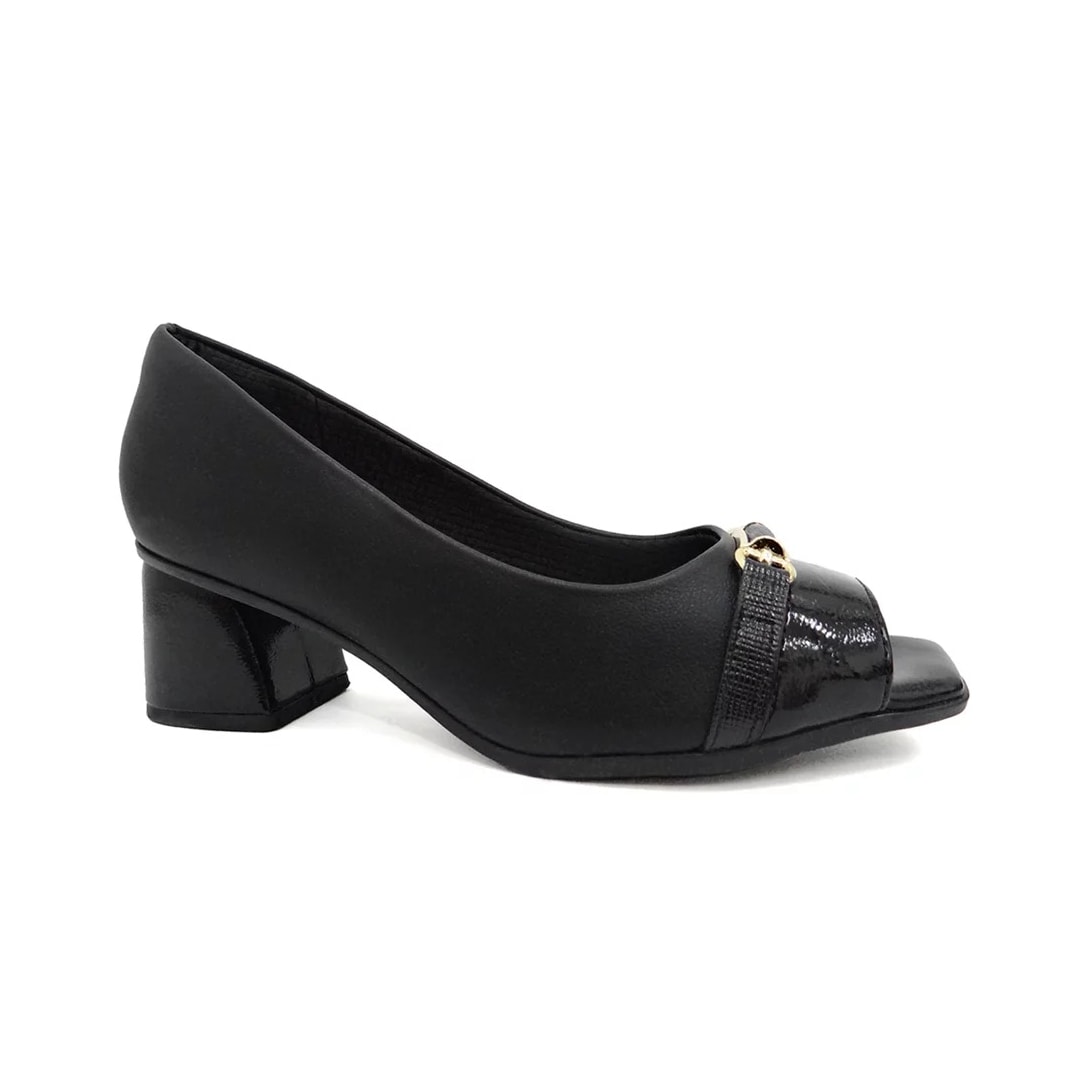 Sapato Piccadilly Peep Toe Salto Bloco 715020 Preto Sapato Piccadilly Peep Toe Salto Bloco 715020 Preto