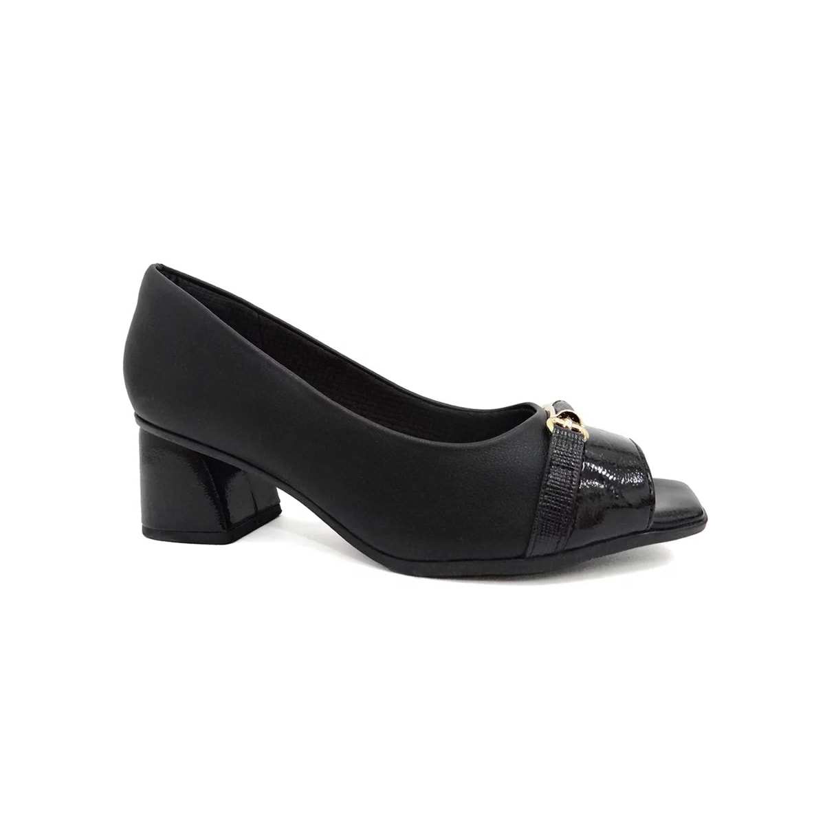 Sapato Piccadilly Peep Toe Salto Bloco 715020 Preto Sapato Piccadilly Peep Toe Salto Bloco 715020 Preto