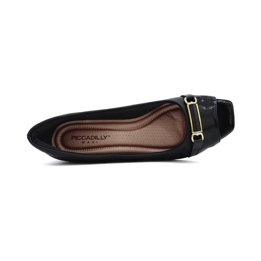 Sapato Piccadilly Peep Toe Salto Bloco 715020 Preto