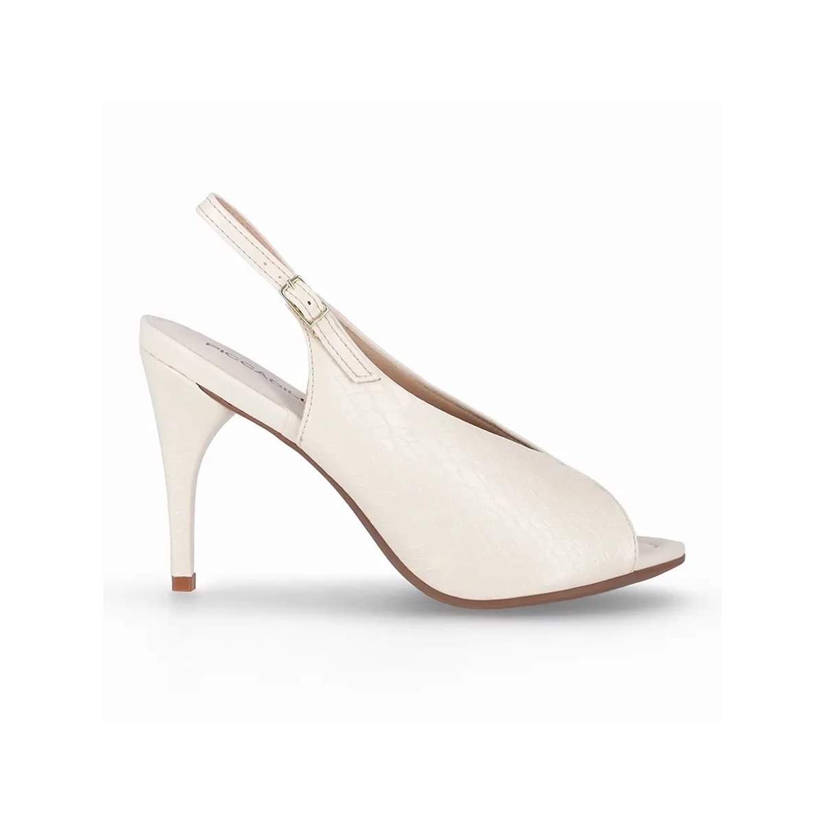 Sapato Piccadilly Peep Toe Salto Bloco 727159 Off White Sapato Piccadilly Peep Toe Salto Bloco 727159 Off White