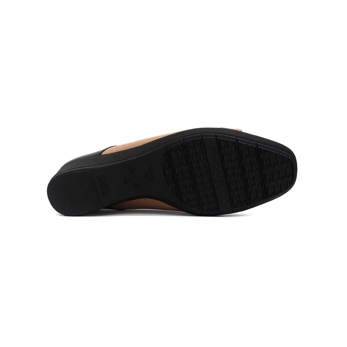 Sapato Piccadilly Salto Anabela 143212 Nude/Preto