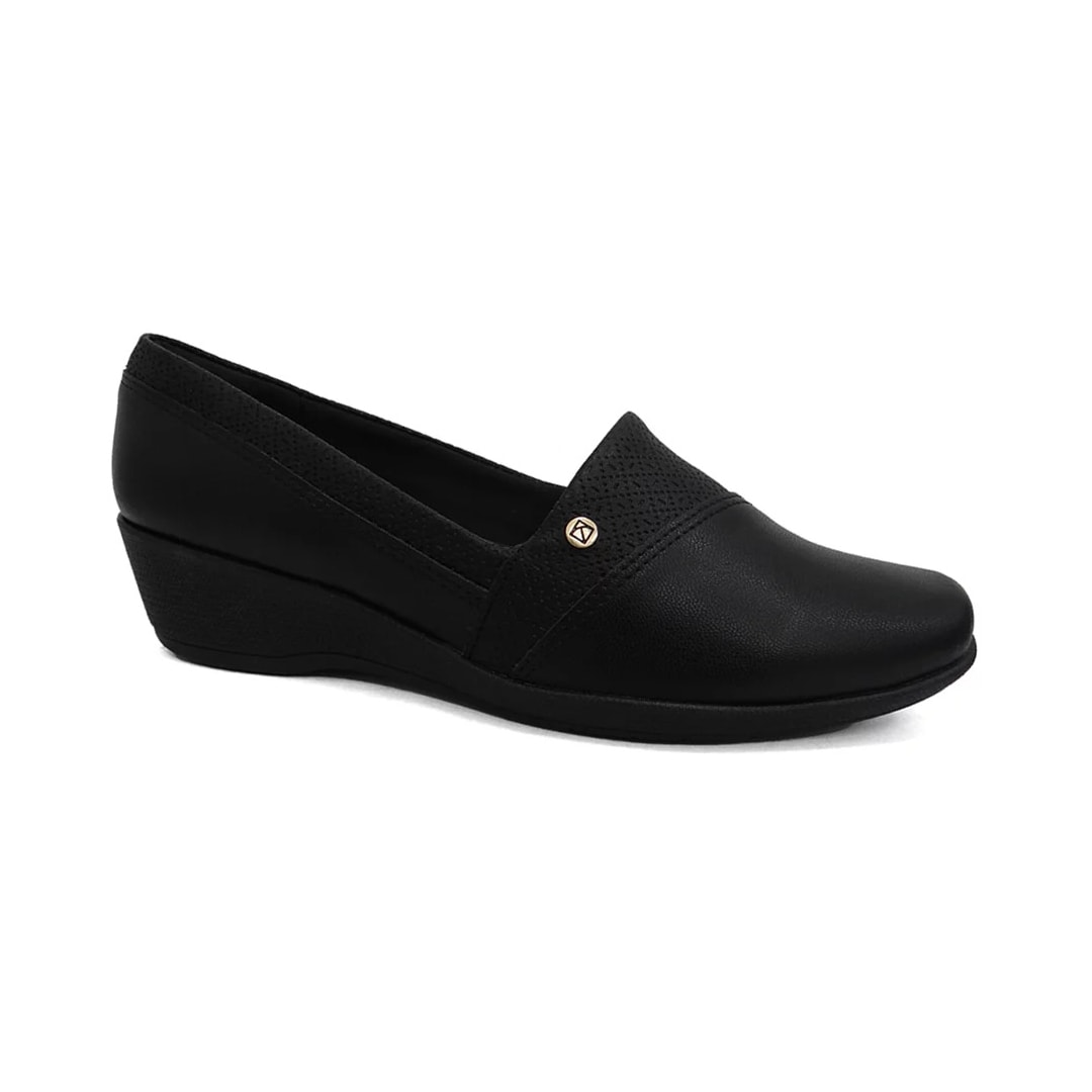 Sapato Piccadilly Salto Anabela 143214 Preto