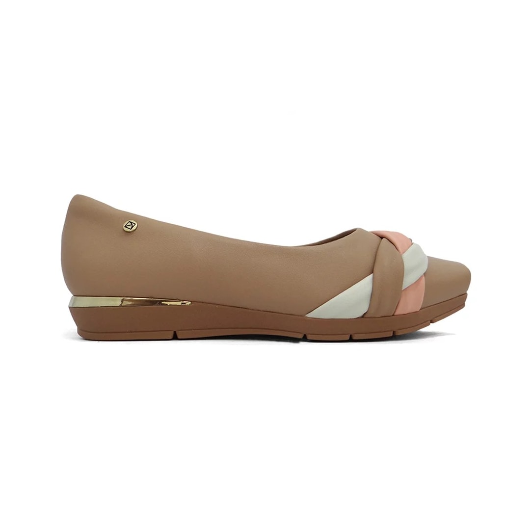 Sapato Piccadilly Salto Baixo 147309 Nude Claro