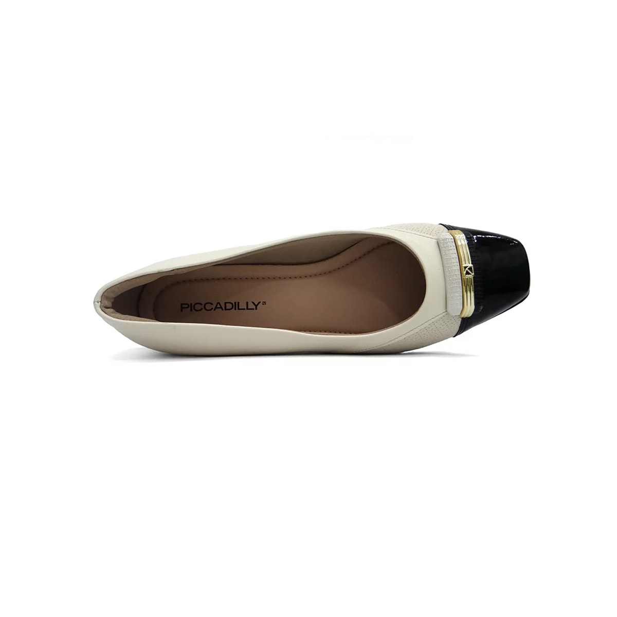 Sapato Piccadilly Salto Baixo 160078 Off White/Preto Sapato Piccadilly Salto Baixo 160078 Off White/Preto