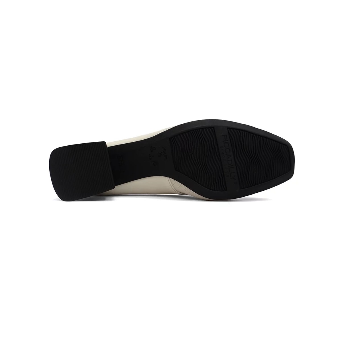 Sapato Piccadilly Salto Baixo 160078 Off White/Preto Sapato Piccadilly Salto Baixo 160078 Off White/Preto