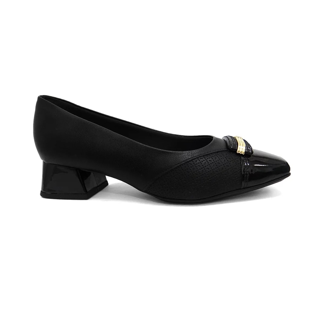 Sapato Piccadilly Salto Baixo 160078 Preto