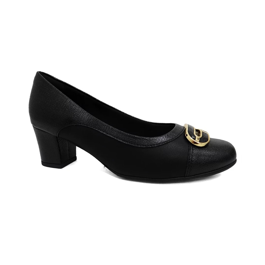 Sapato Piccadilly Salto Baixo Bloco 110165 Preto Sapato Piccadilly Salto Baixo Bloco 110165 Preto