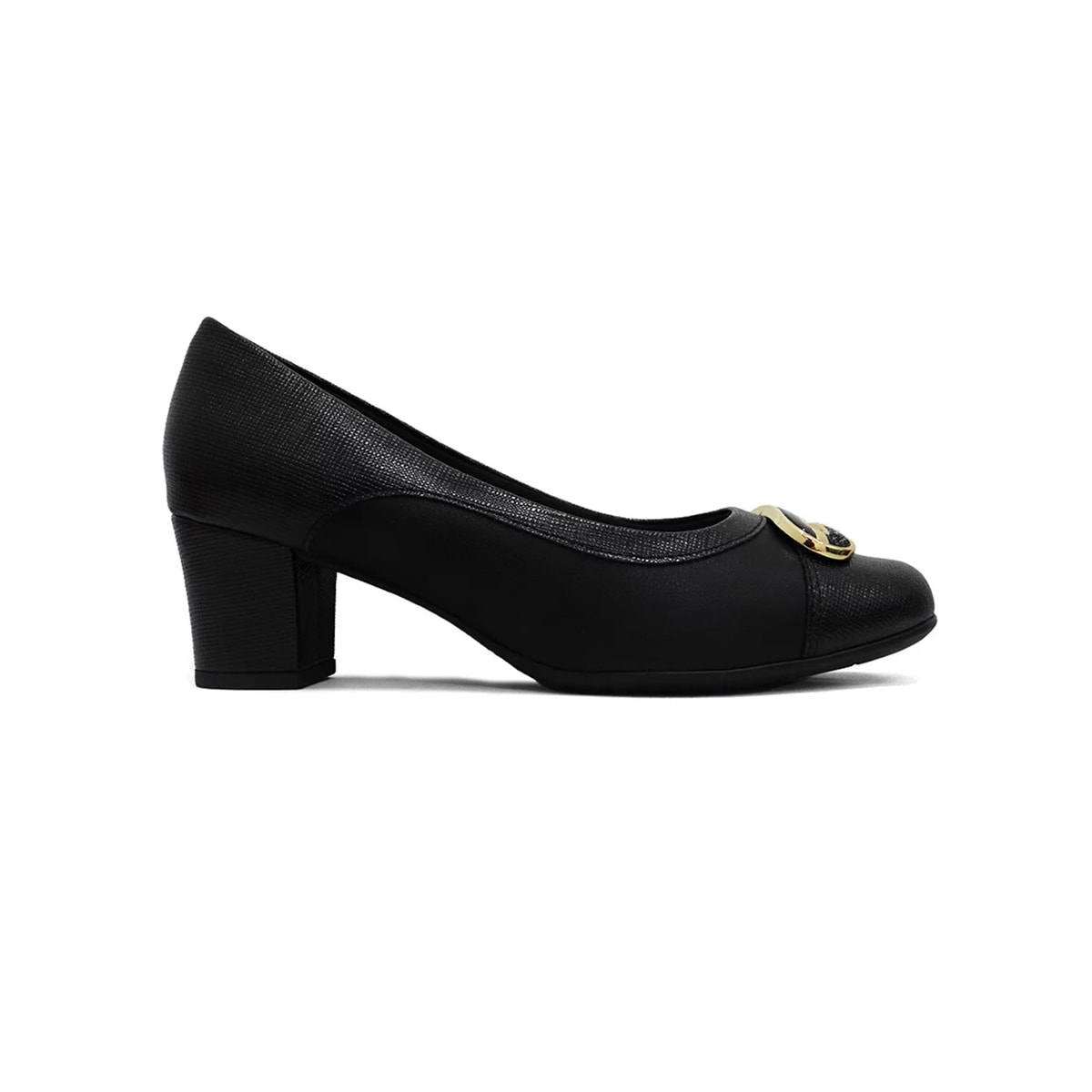 Sapato Piccadilly Salto Baixo Bloco 110165 Preto Sapato Piccadilly Salto Baixo Bloco 110165 Preto