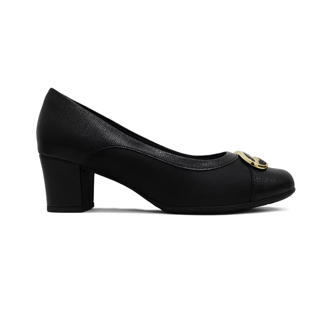 Sapato Piccadilly Salto Baixo Bloco 110165 Preto