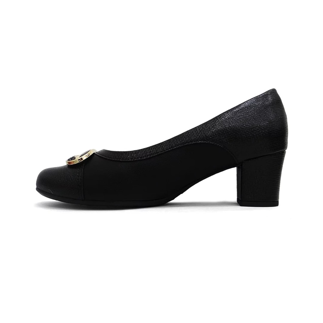 Sapato Piccadilly Salto Baixo Bloco 110165 Preto