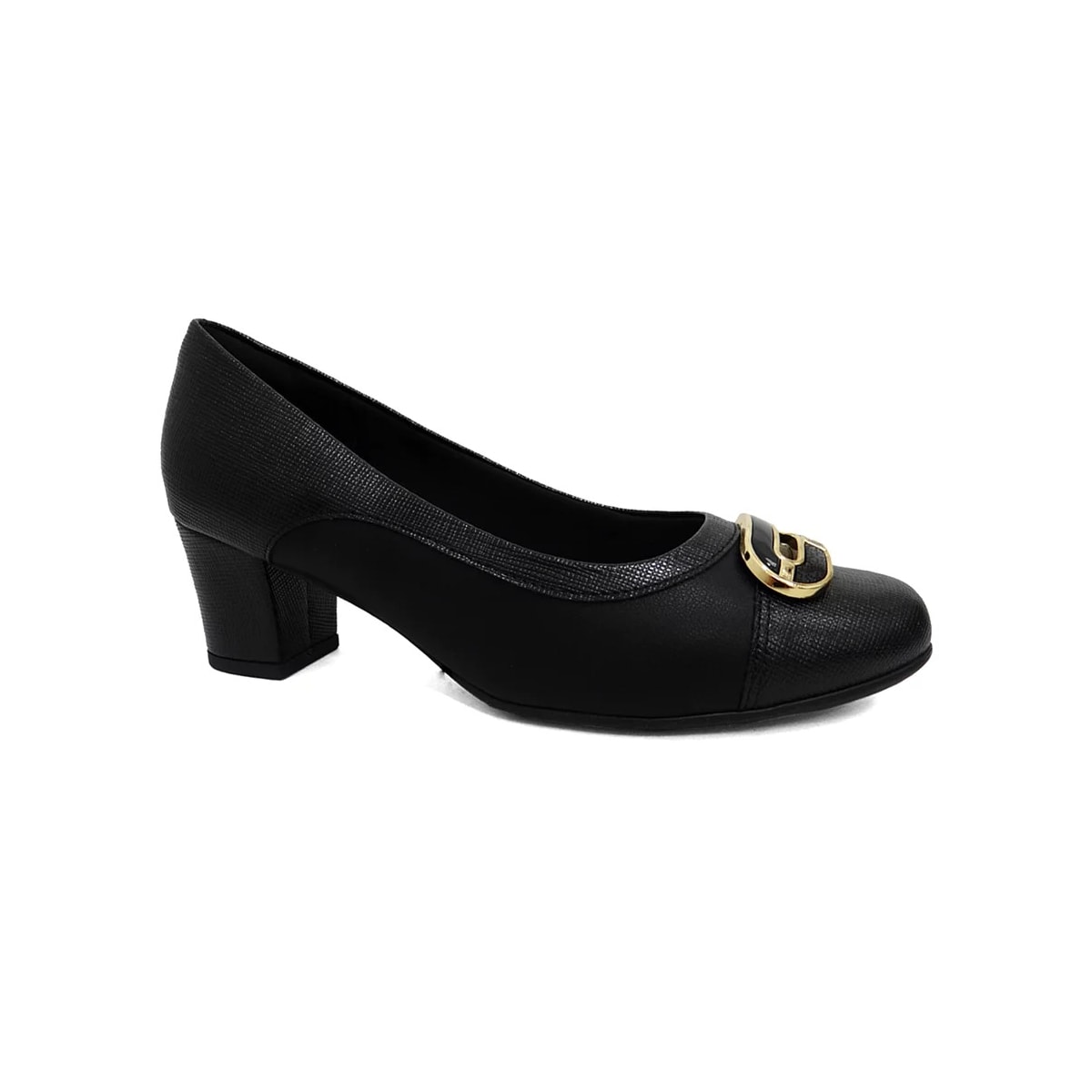 Sapato Piccadilly Salto Baixo Bloco 110165 Preto Sapato Piccadilly Salto Baixo Bloco 110165 Preto