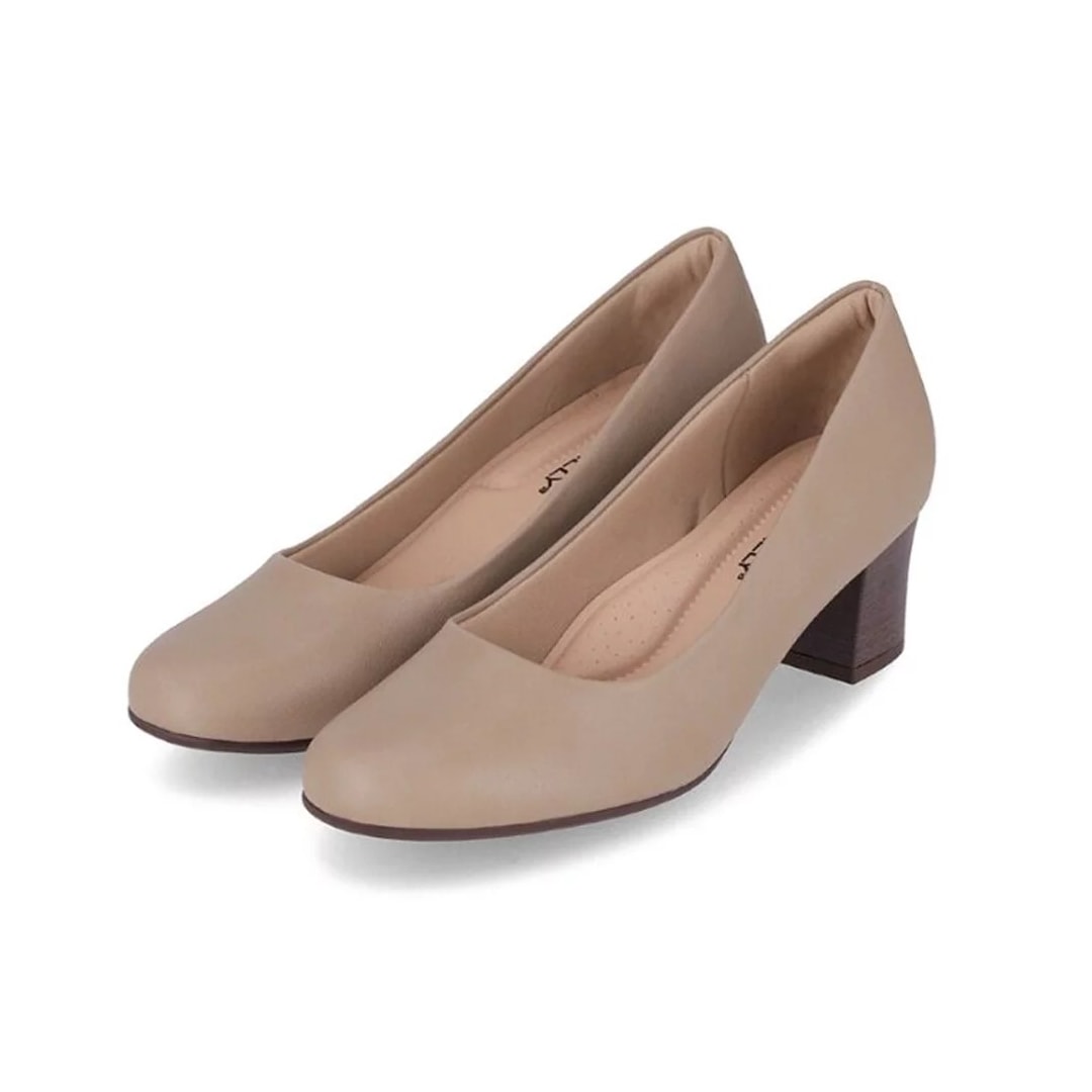 Sapato Piccadilly Salto Bloco 110072 Areia