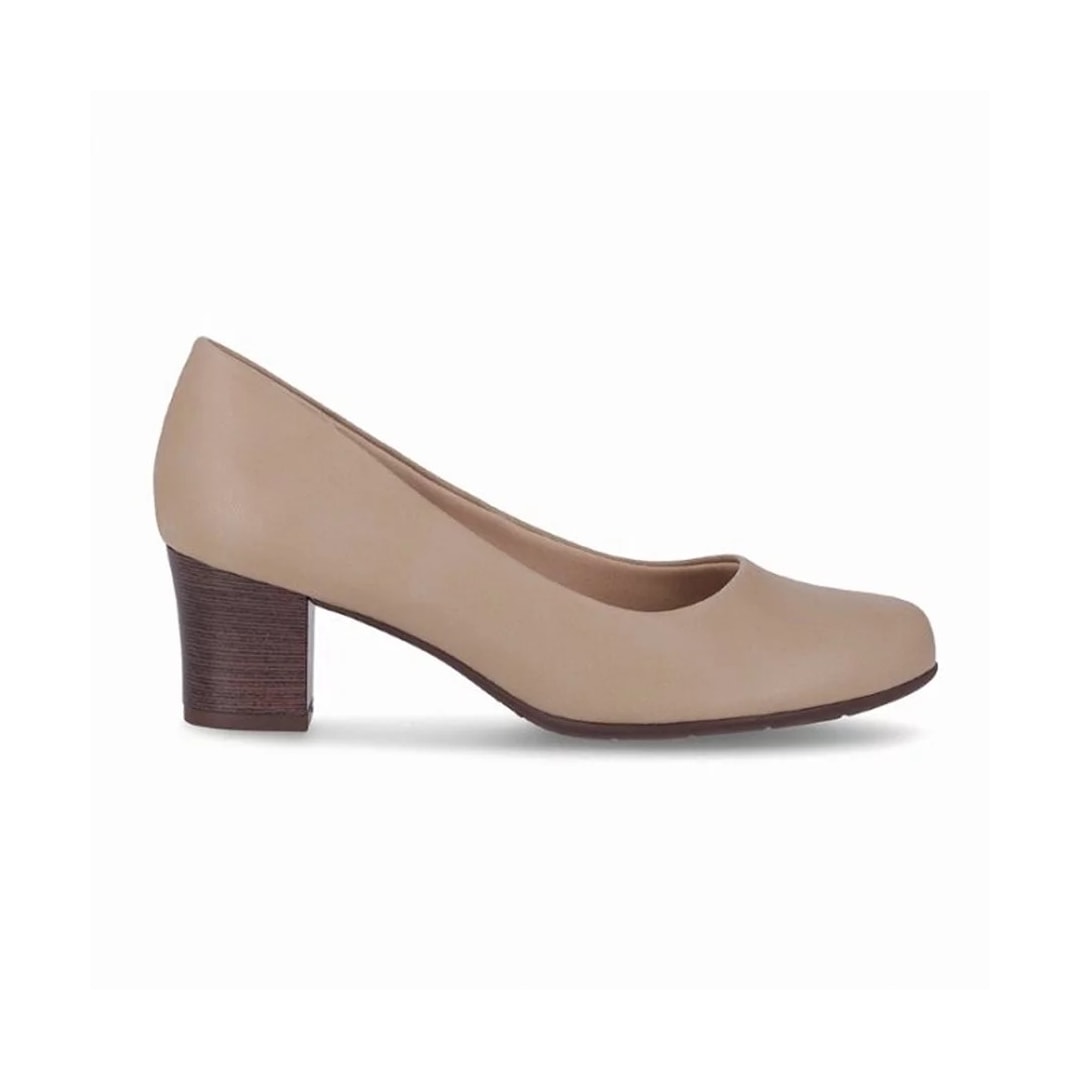 Sapato Piccadilly Salto Bloco 110072 Areia