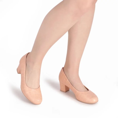 Sapato Piccadilly Salto Bloco 110072 Rose