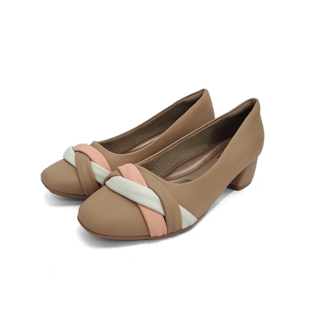 Sapato Piccadilly Salto Bloco 322044 Nude Claro