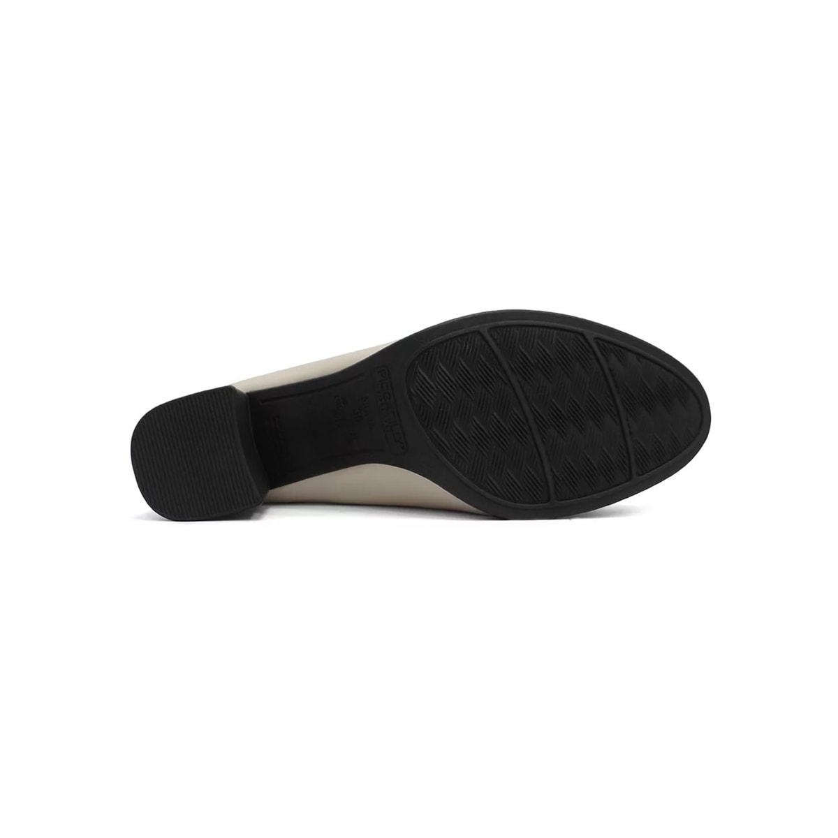 Sapato Piccadilly Salto Bloco 654046 Off White/Preto