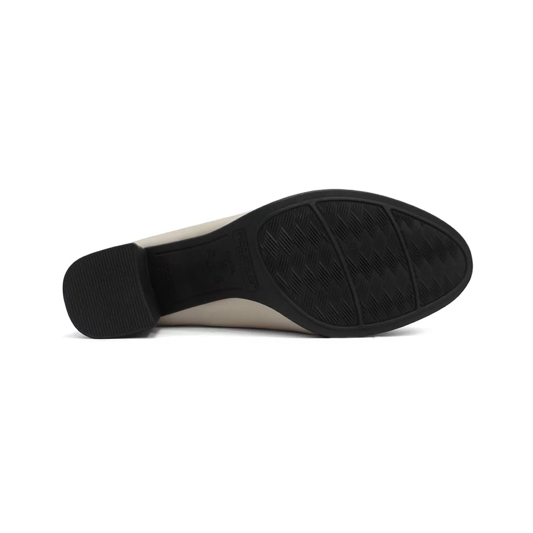 Sapato Piccadilly Salto Bloco 654046 Off White/Preto