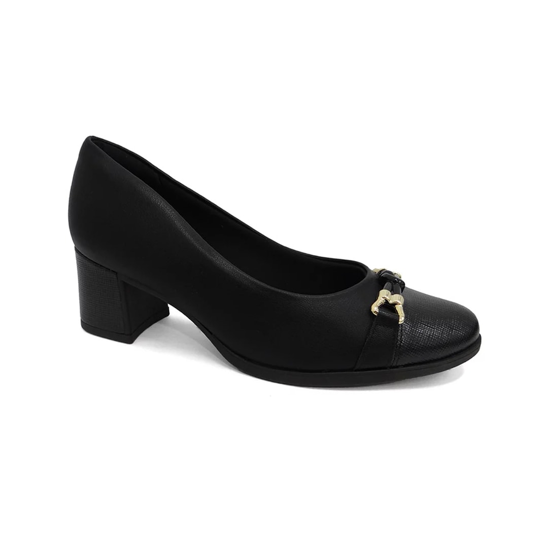 Sapato Piccadilly Salto Bloco 654046 Preto Sapato Piccadilly Salto Bloco 654046 Preto