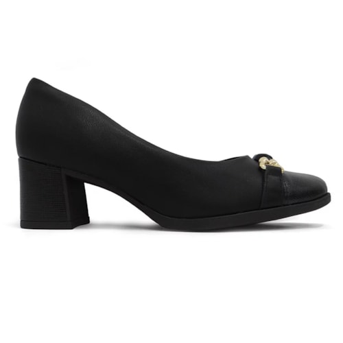 Detalhe - Sapato Piccadilly Salto Bloco 654046 Preto