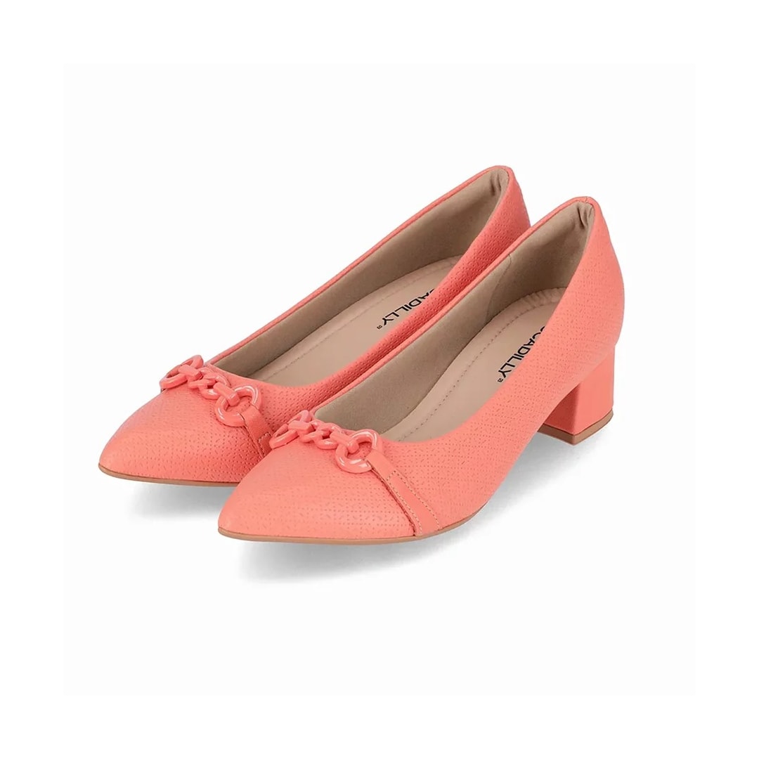 Sapato Piccadilly Salto Bloco 739050 Coral