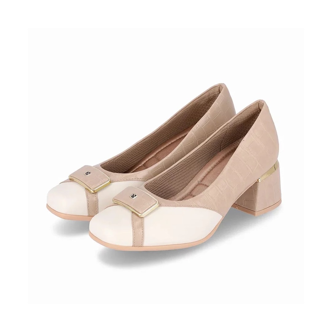 Sapato Piccadilly Salto Bloco 748024 Marfim