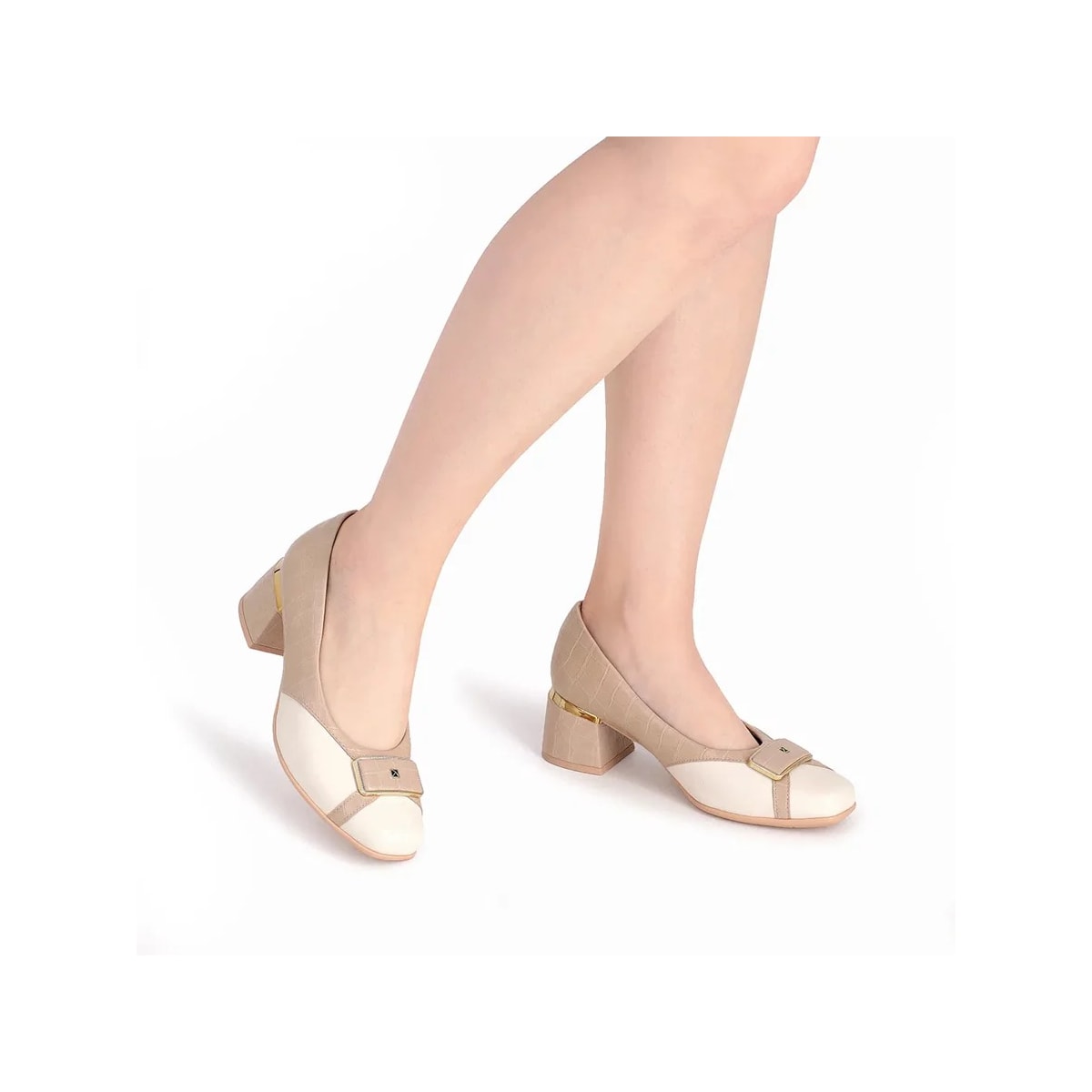Sapato Piccadilly Salto Bloco 748024 Marfim Sapato Piccadilly Salto Bloco 748024 Marfim