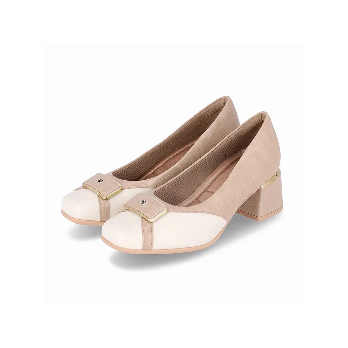 Sapato Piccadilly Salto Bloco 748024 Marfim Sapato Piccadilly Salto Bloco 748024 Marfim