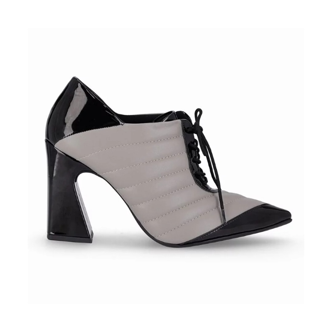 Sapato Piccadilly Salto Bloco 749155 Concreto/Preto