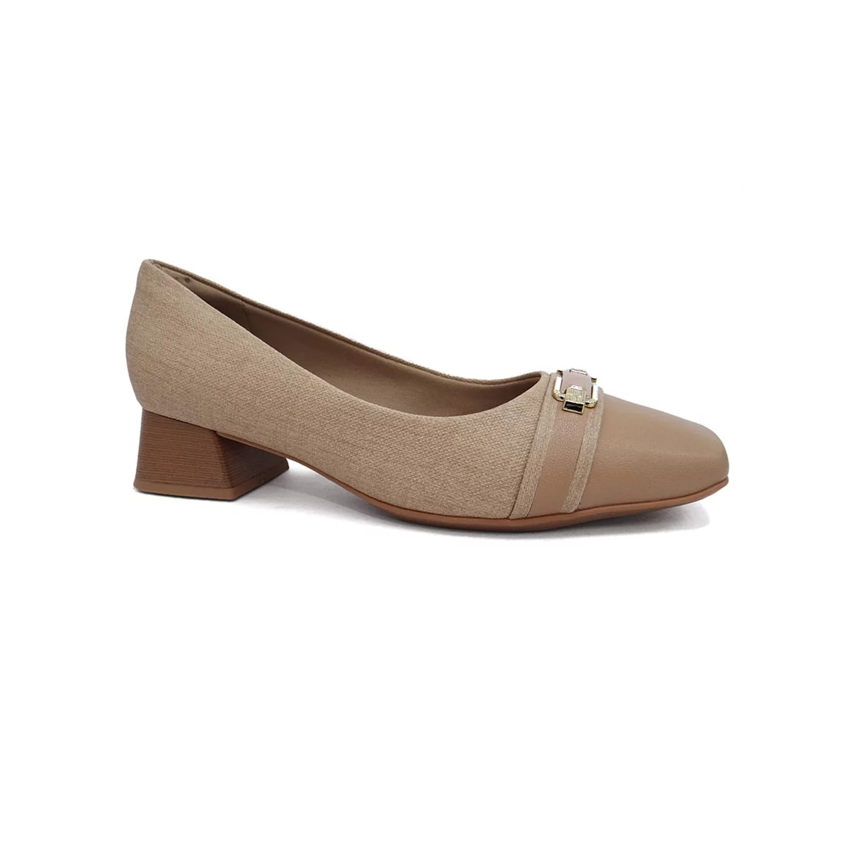 Sapato Piccadilly Salto Bloco Baixo 160077 Nude Claro Sapato Piccadilly Salto Bloco Baixo 160077 Nude Claro