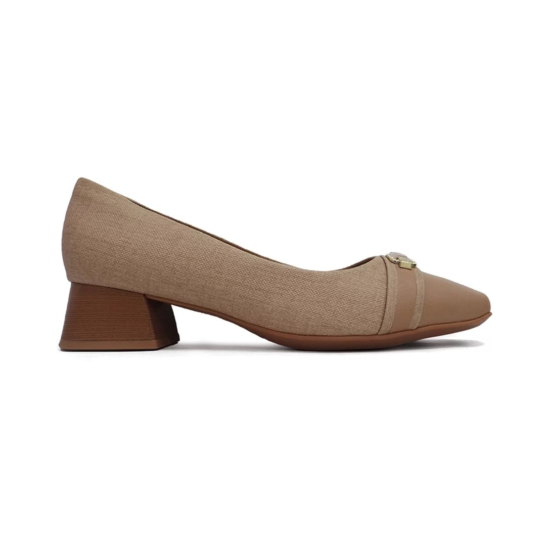 Sapato Piccadilly Salto Bloco Baixo 160077 Nude Claro Sapato Piccadilly Salto Bloco Baixo 160077 Nude Claro
