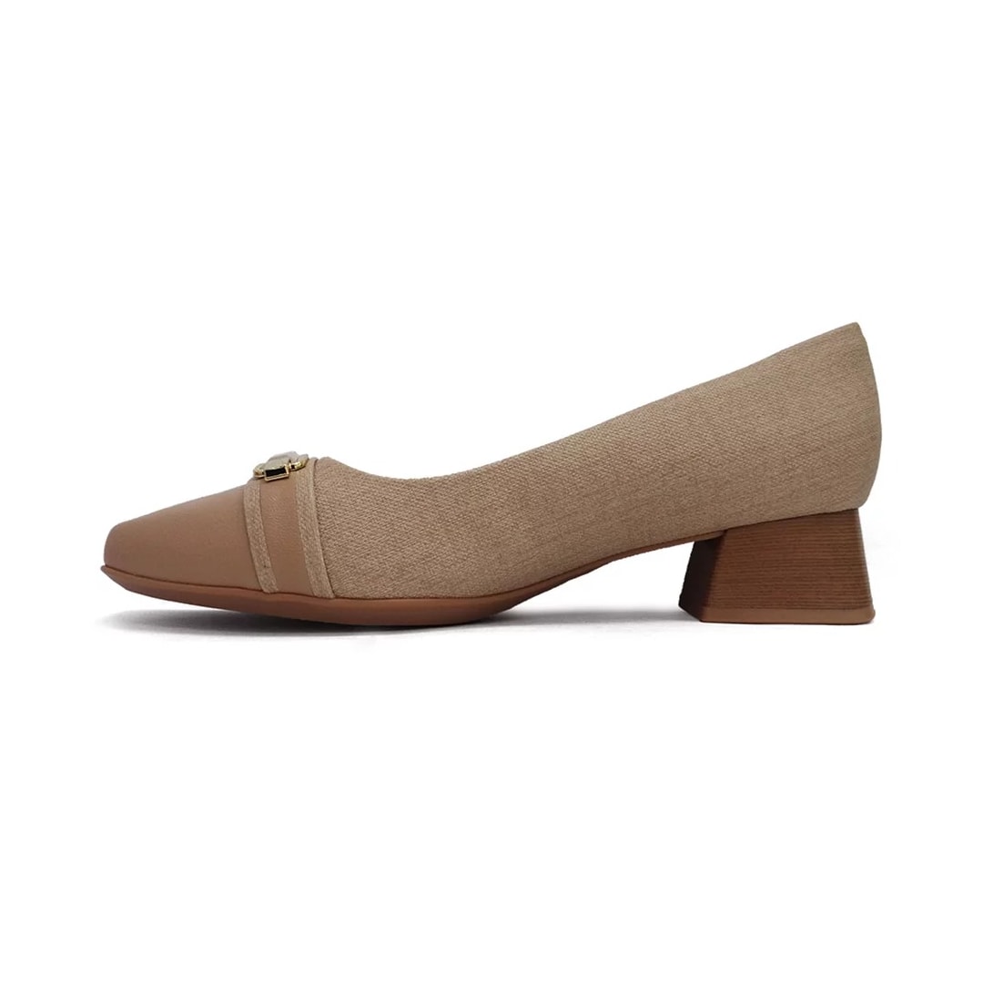 Sapato Piccadilly Salto Bloco Baixo 160077 Nude Claro Sapato Piccadilly Salto Bloco Baixo 160077 Nude Claro