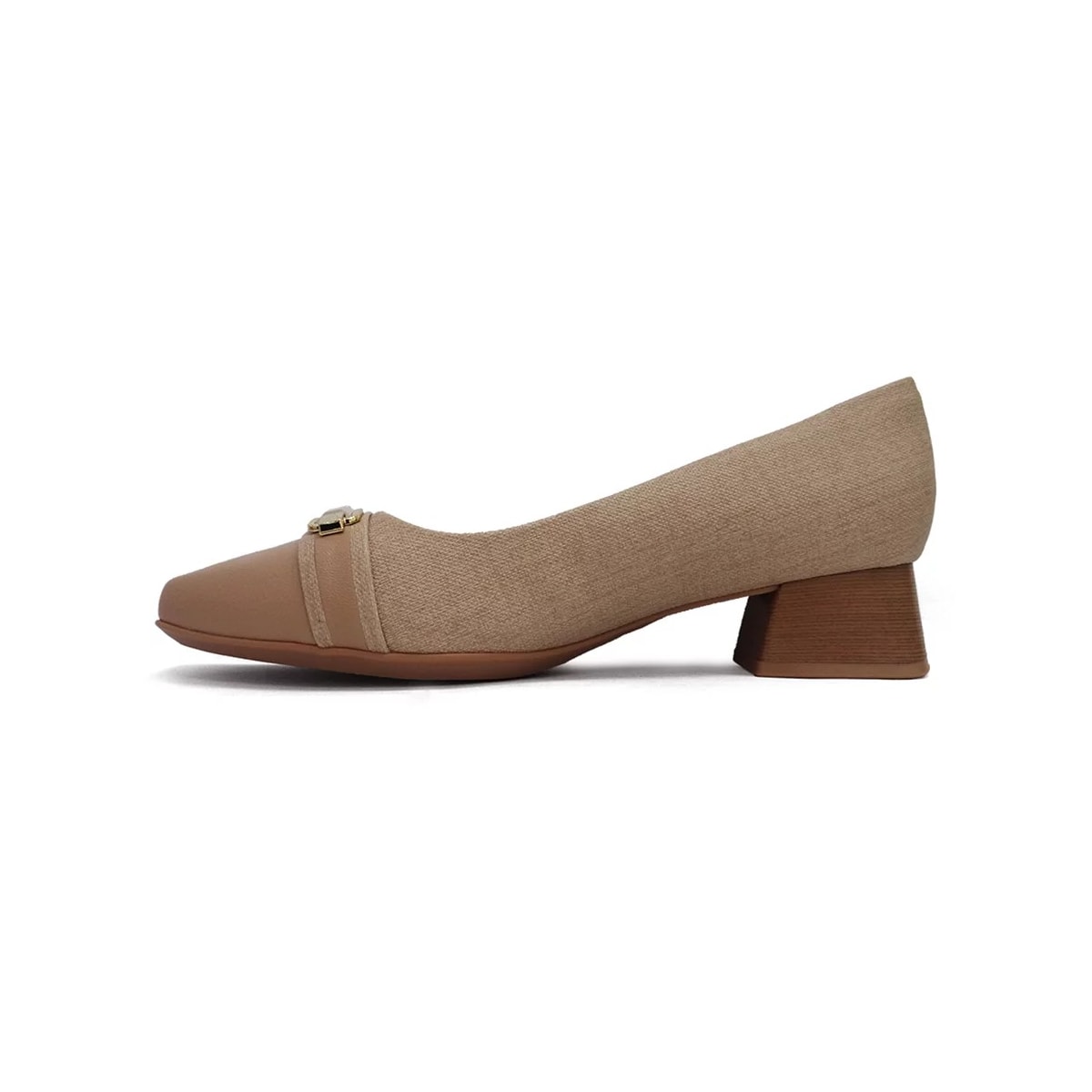 Sapato Piccadilly Salto Bloco Baixo 160077 Nude Claro Sapato Piccadilly Salto Bloco Baixo 160077 Nude Claro