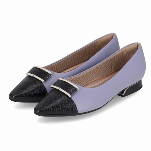 Sapato Piccadilly Salto Bloco Baixo 279029 Quartzo Azul