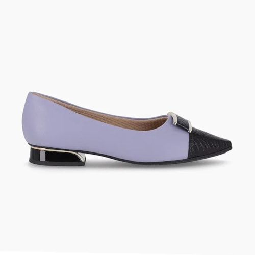 Detalhe - Sapato Piccadilly Salto Bloco Baixo 279029 Quartzo Azul