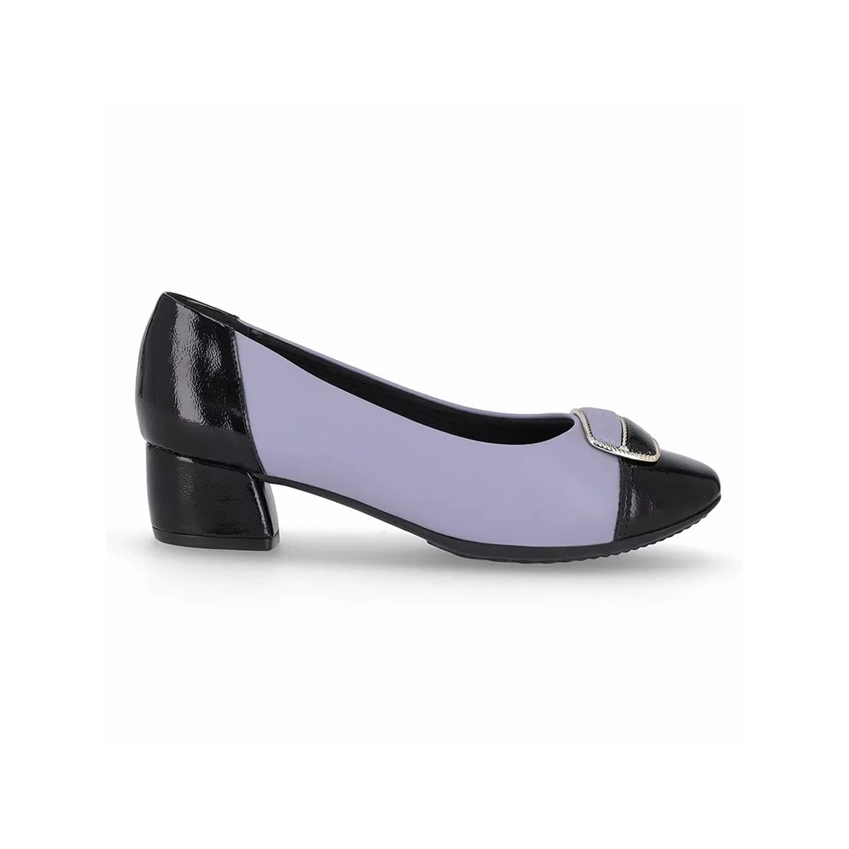 Sapato Piccadilly Salto Bloco Baixo 322133 Quartzo/Preto Sapato Piccadilly Salto Bloco Baixo 322133 Quartzo/Preto