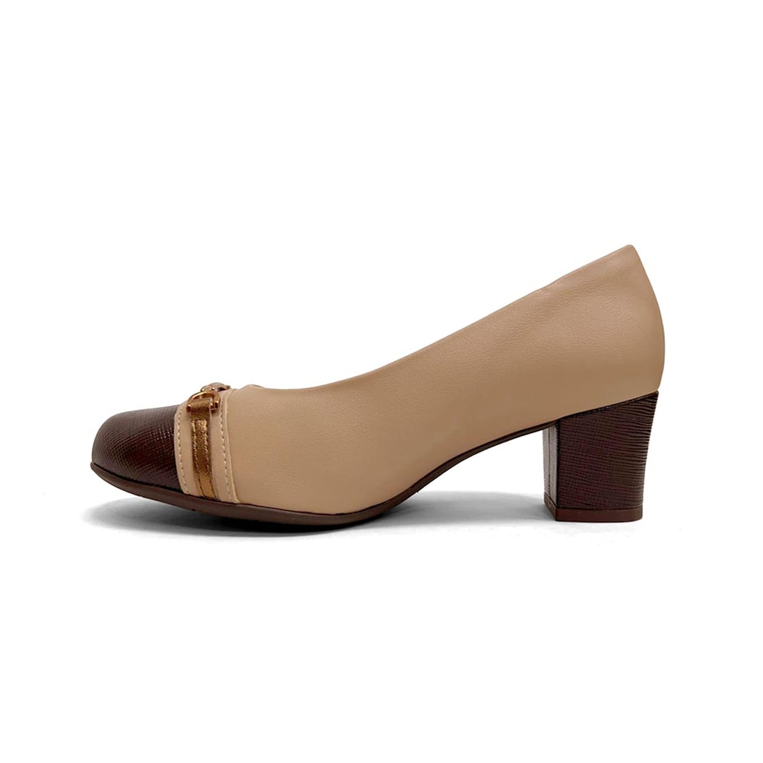 Sapato Piccadilly Salto Bloco Médio 110200 Nude Claro Sapato Piccadilly Salto Bloco Médio 110200 Nude Claro