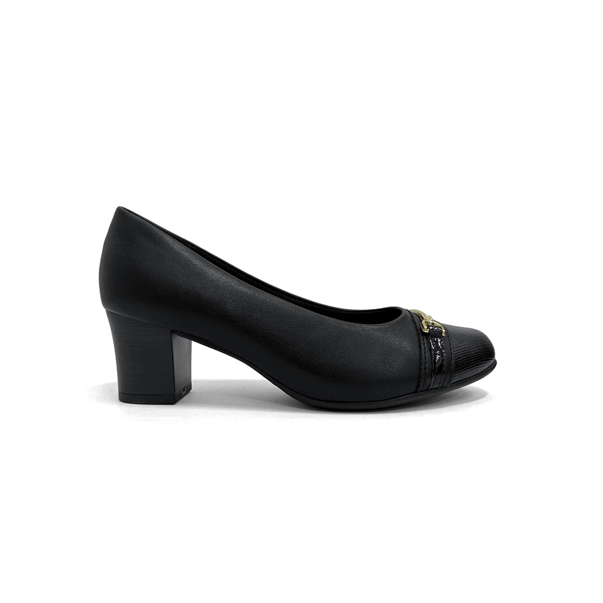 Sapato Piccadilly Salto Bloco Médio 110200 Preto