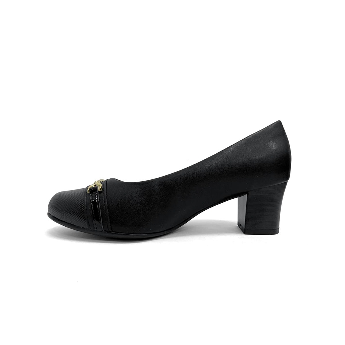Sapato Piccadilly Salto Bloco Médio 110200 Preto
