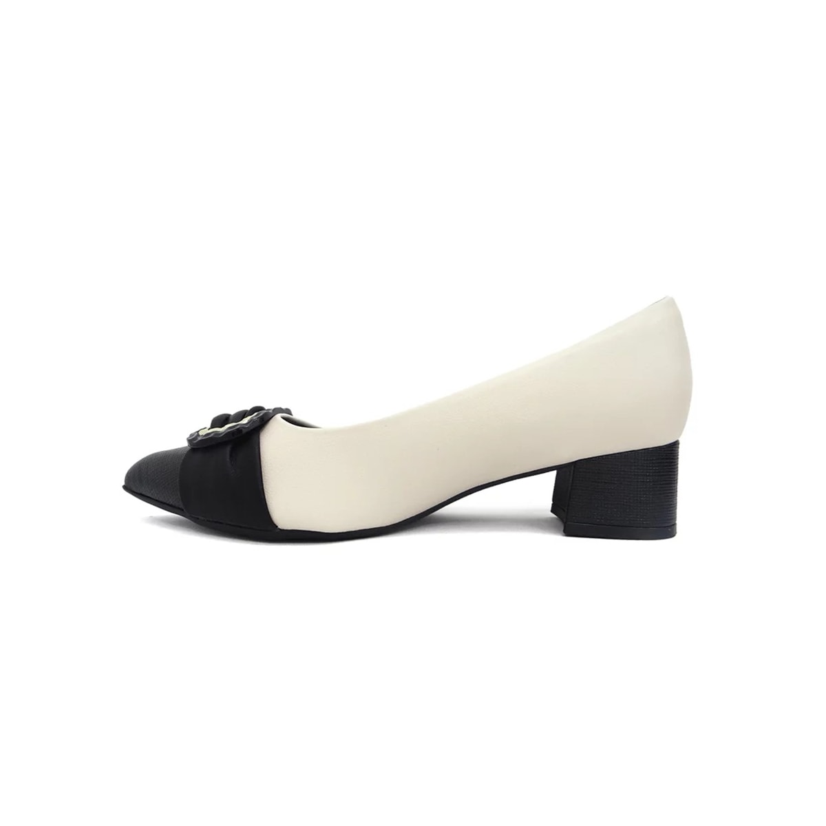 Sapato Piccadilly Scarpin Joanete 739039 Off White/Preto Sapato Piccadilly Scarpin Joanete 739039 Off White/Preto